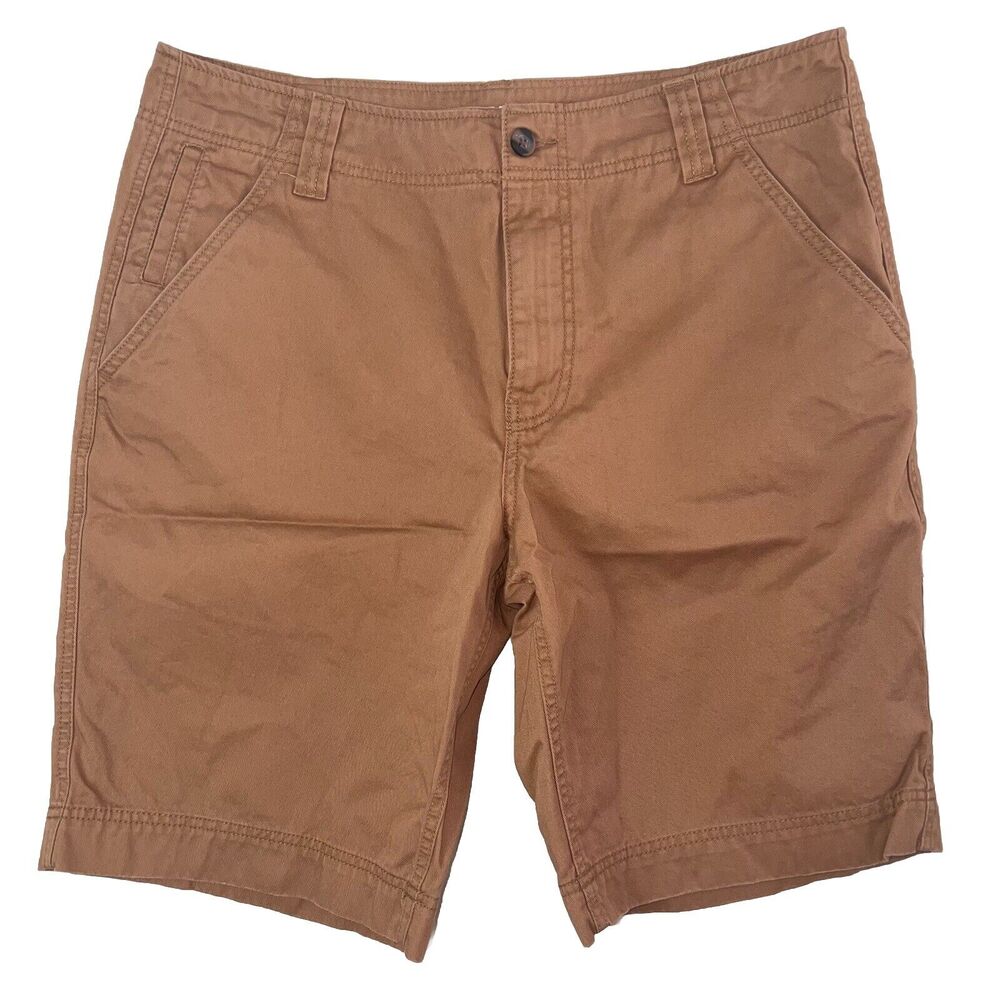 Mossimo Supply Co Chino Shorts Mens 36 Brown Button Zip Cotton Work Casual Look
